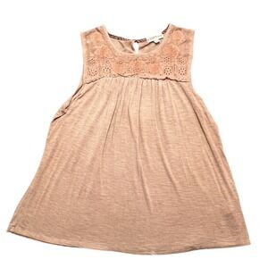 Knox Rose Women Med Tank Top Embroidered Sleeveless Casual Blouse Top Boho Flowy